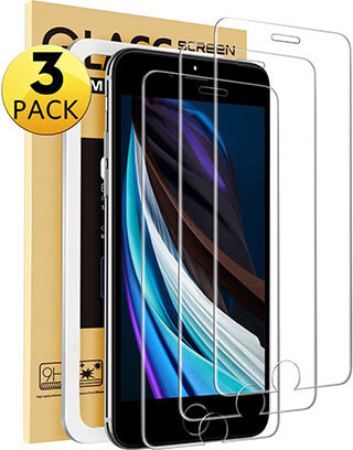 [3-Pack] Mkeke Screen Protector Compatible with iPhone SE Screen Protector 2020, iPhone 8/7 and iPhone 6 / 6s
