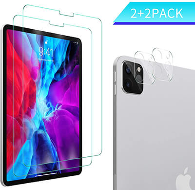 IVSO [2+2 Pack Screen Protector for iPad Pro 12.9 Tempered Glass