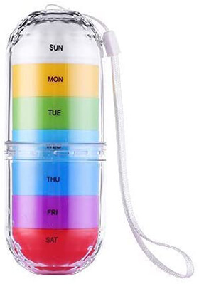 IChefer Moisture Proof Weekly Pill Organizer, 7 Day Pill Box Travel Camping