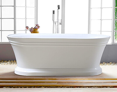 Vanity Art 59- Inch Freestanding Acrylic Bathtub