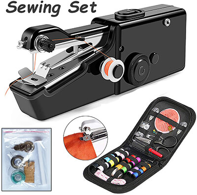 TooFu Hand-held Portable Electric Sewing Machine Set