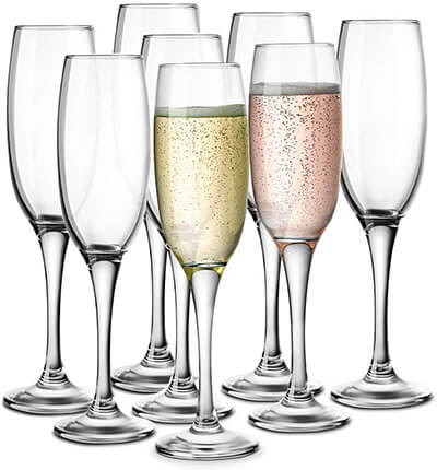 Kook Clear Glass Champagne Flutes