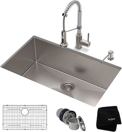 KRAUS KHU100-32-1610-53SSCH Standard PRO Sink & Faucet