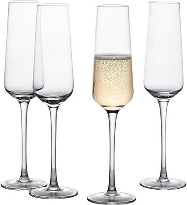 GoodGlassware Lead-Free Glass Champagne Flutes