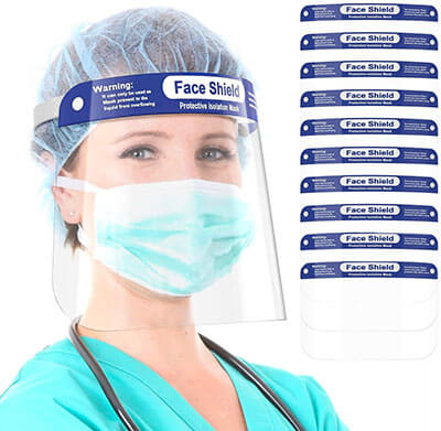 ENNVA 10 Pack Safety Face Shield Reusable