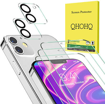 QHOHQ Anti-Spy Tempered Glass Screen Protector for iPhone 12 Mini 5G